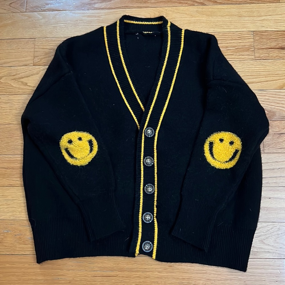 LALA smiley elbow cardigan